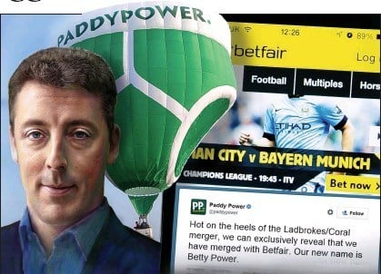 Paddy Power Betfair Marriage to Unite Two Wealthy Corporate Kingdoms