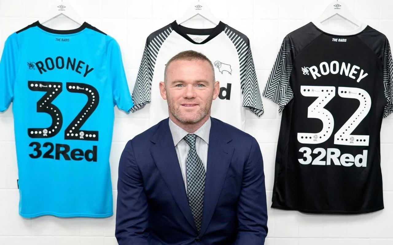 Kerfuffle Erupts Over UK Soccer Star Wayne Rooney 32Red Derby County Jersey