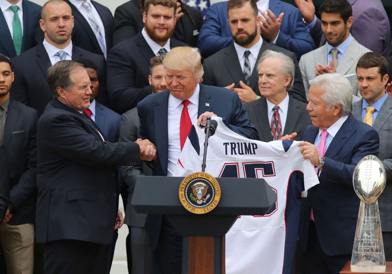 New England Patriots Visit White House, Trump Happy to See Pals Robert Kraft, Bill Belichick